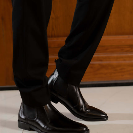 CLASSIC BLACK CALF LEATHER CHELSEA BOOTS