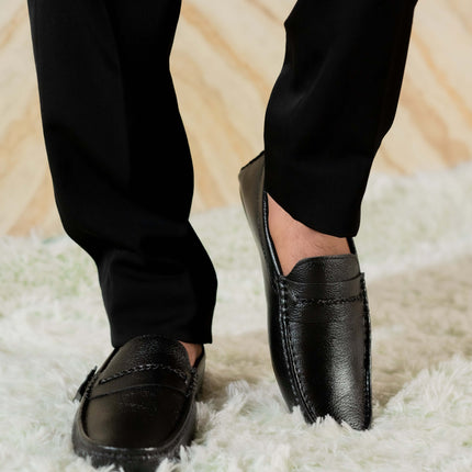 CLASSIC BLACK MOCCASIN PENNY LOAFERS