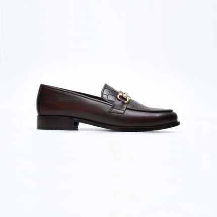 DARK BROWN CALF LEATHER HORSEBIT LOAFERS