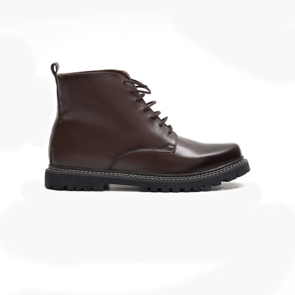 BROWN CALF LEATHER ANKLE BOOTS
