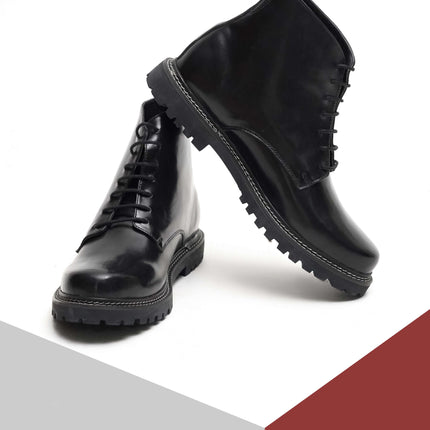 CLASSIC BLACK CALF LEATHER ANKLE BOOTS