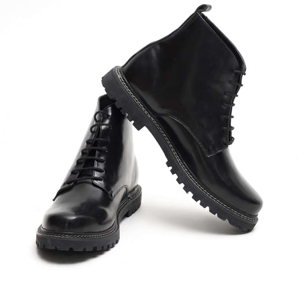 CLASSIC BLACK CALF LEATHER ANKLE BOOTS