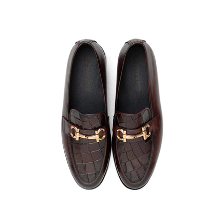 DARK BROWN CALF LEATHER HORSEBIT LOAFERS