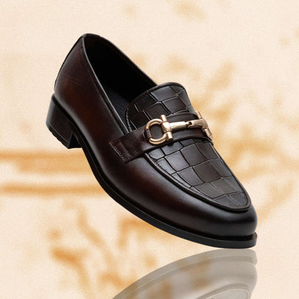 DARK BROWN CALF LEATHER HORSEBIT LOAFERS