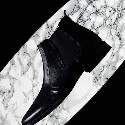 CLASSIC BLACK CALF LEATHER CHELSEA BOOTS